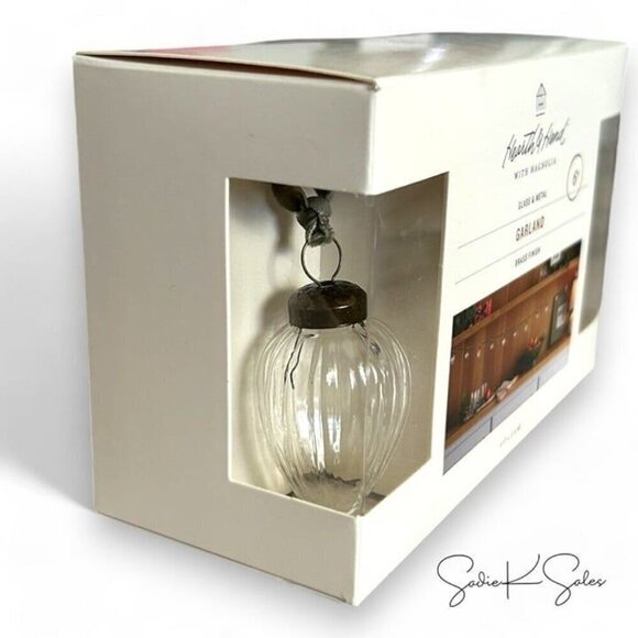 Hearth & Hand Magnolia 6' Mini Glass Ornament Decorative Christmas Garland 2024 - Picture 5 of 5